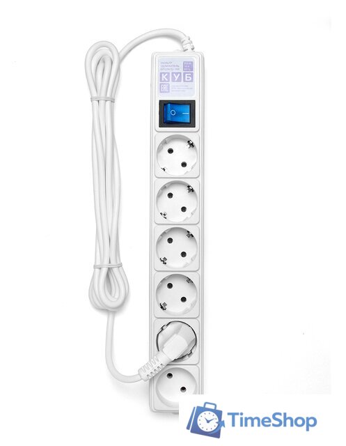 Сетевой фильтр Power Cube Куб SPG(5+1)-16B, 6 розеток, белый [SPG(5+1)-16B-3М] - Изображение №2 — Интернет-магазин Time-Shop