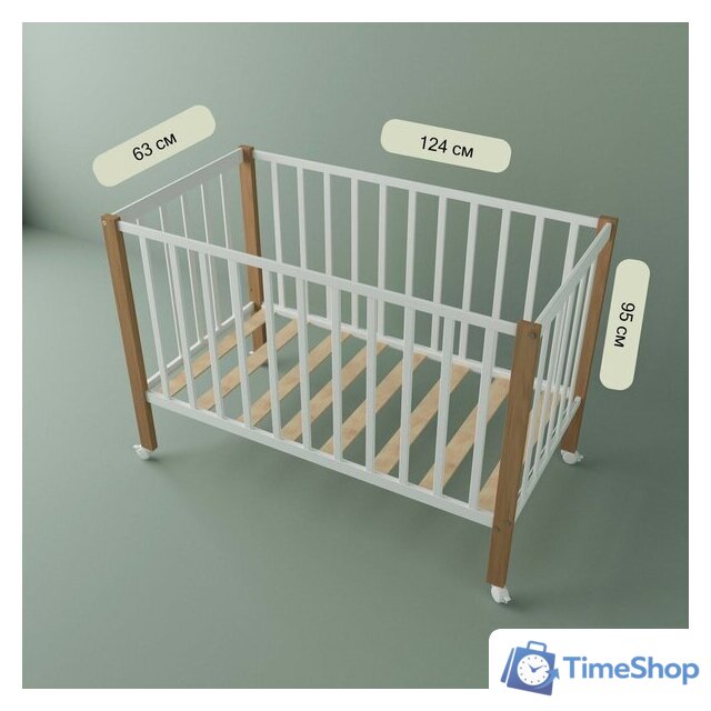 Классическая детская кроватка СКВ-Компани 3190111-6 (белый бук) - Изображение №10 — Интернет-магазин Time-Shop