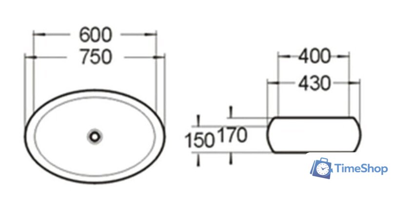 Умывальник SantiLine SL-1036 - Изображение №2 — Интернет-магазин Time-Shop