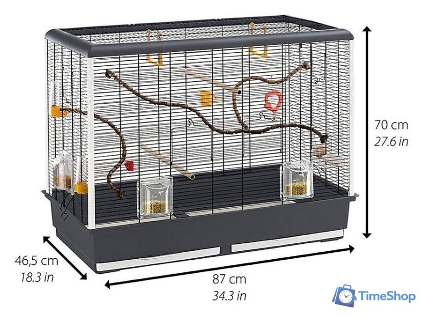 Клетка Ferplast Piano 6 (серый) 52064811W2 - Изображение №2 — Интернет-магазин Time-Shop