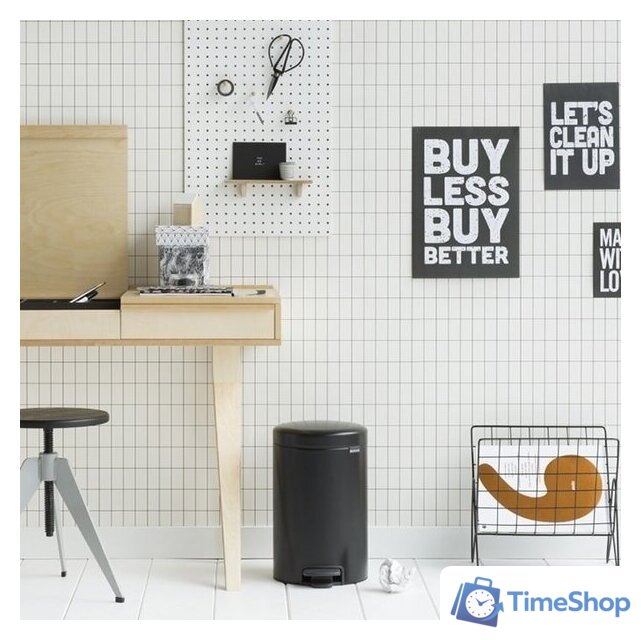 Мусорное ведро Brabantia Pedal Bin NewIcon 12 л (черный матовый) - Изображение №4 — Интернет-магазин Time-Shop