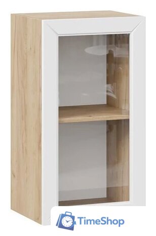 Шкаф навесной Трия Лорас 1ВВ4С с одной дверью (дуб крафт золотой/холст белый) - Изображение №1 — Интернет-магазин Time-Shop