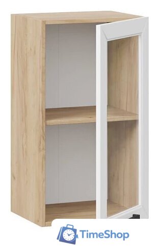 Шкаф навесной Трия Лорас 1ВВ4С с одной дверью (дуб крафт золотой/холст белый) - Изображение №2 — Интернет-магазин Time-Shop