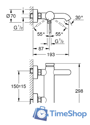 Смеситель Grohe Essence New 33624001 (хром) - Изображение №2 — Интернет-магазин Time-Shop