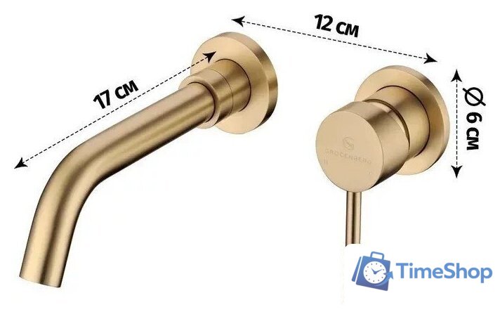 Смеситель Grocenberg GB511 (золото матовый) - Изображение №2 — Интернет-магазин Time-Shop