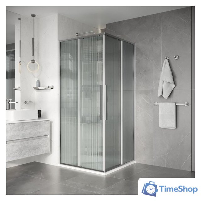 Душевой уголок Niagara Nova NG-4622-34 80x80x195 (хром/рифленое стекло) - Изображение №8 — Интернет-магазин Time-Shop