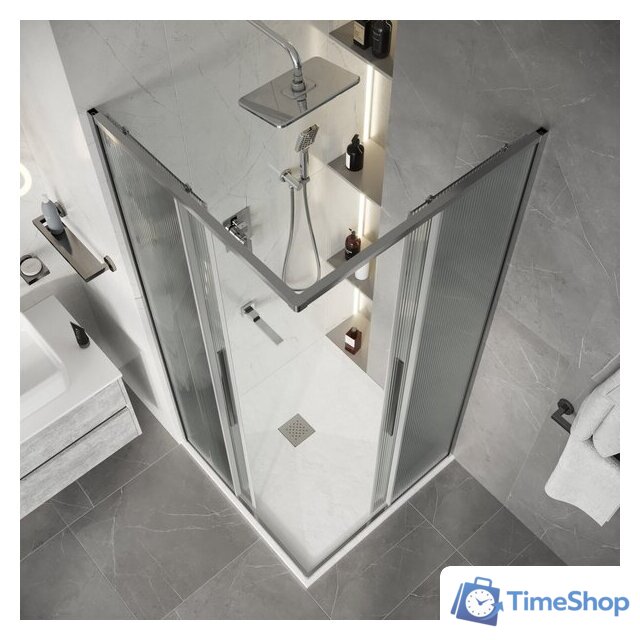 Душевой уголок Niagara Nova NG-4622-34 80x80x195 (хром/рифленое стекло) - Изображение №10 — Интернет-магазин Time-Shop