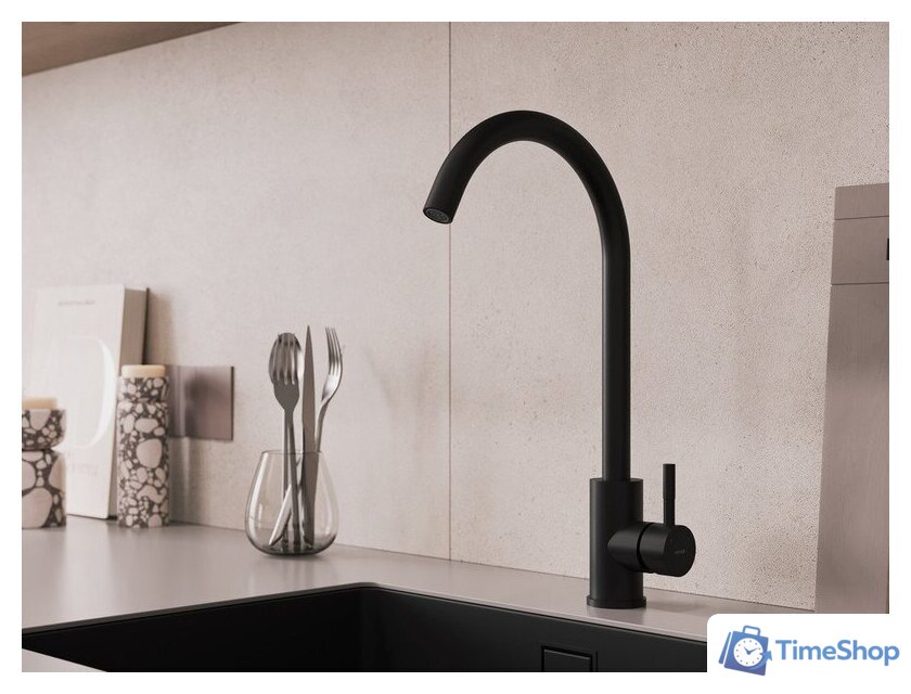 Смеситель Cersanit Cомо однорычажный 68243 (черный) - Изображение №8 — Интернет-магазин Time-Shop