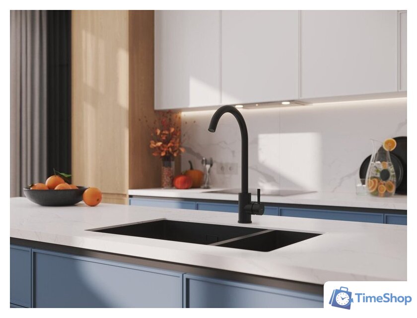 Смеситель Cersanit Cомо однорычажный 68243 (черный) - Изображение №10 — Интернет-магазин Time-Shop