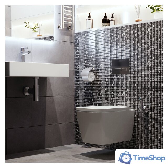 Инсталляция для унитаза Lavinia Boho Relfix 5 в 1 77010039 (черное стекло) - Изображение №4 — Интернет-магазин Time-Shop