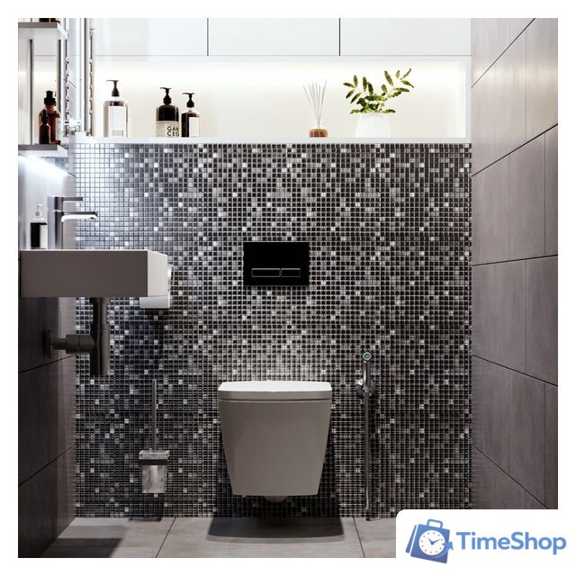 Инсталляция для унитаза Lavinia Boho Relfix 5 в 1 77010039 (черное стекло) - Изображение №3 — Интернет-магазин Time-Shop