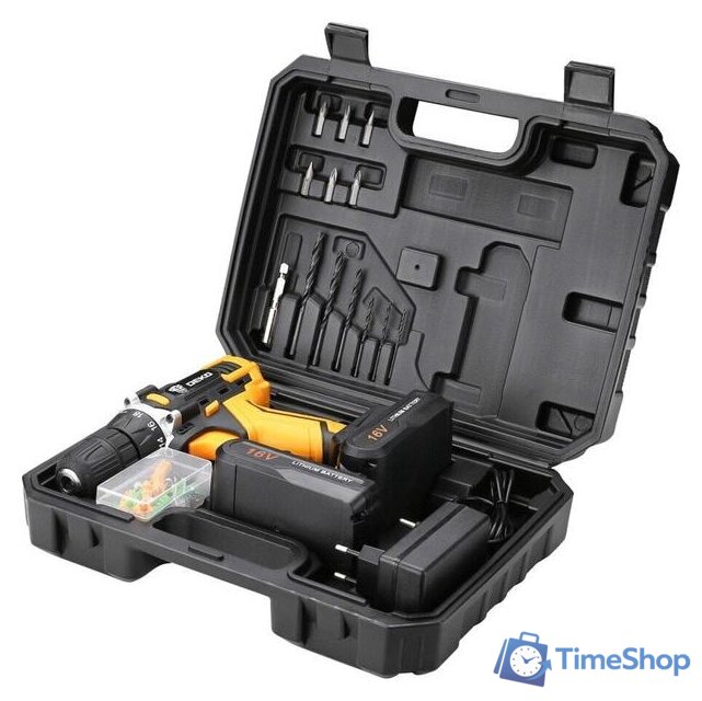 Дрель-шуруповерт Deko DKCD16FU-Li 063-4099 (с 2-мя АКБ, кейс, набор оснастки) - Изображение №5 — Интернет-магазин Time-Shop