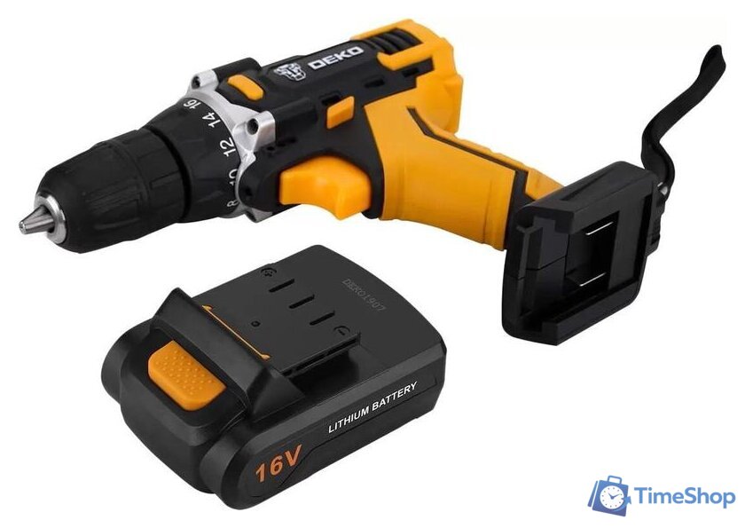 Дрель-шуруповерт Deko DKCD16FU-Li 063-4099 (с 2-мя АКБ, кейс, набор оснастки) - Изображение №4 — Интернет-магазин Time-Shop