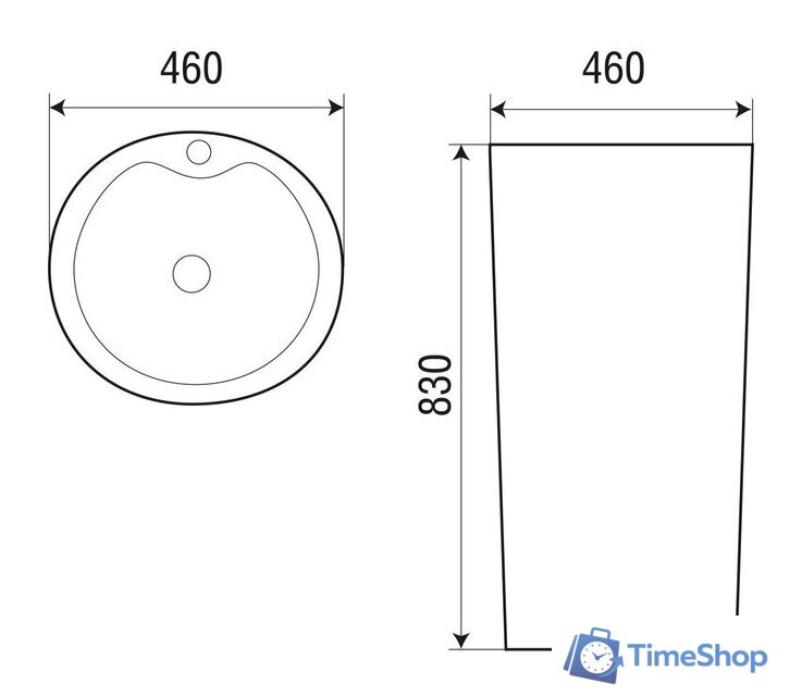 Умывальник WeltWasser LEERBACH 4646 GL-WT - Изображение №2 — Интернет-магазин Time-Shop