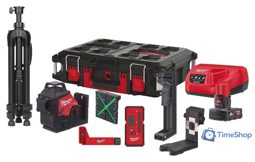Лазерный нивелир Milwaukee M12 3PLKIT-401P 4933478960 (с 1-им АКБ, кейс) - Изображение №1 — Интернет-магазин Time-Shop