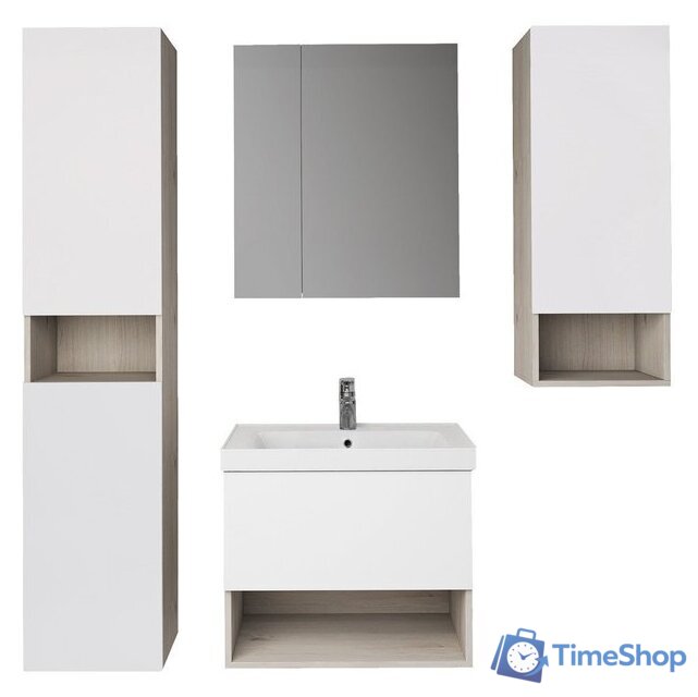  Dreja Шкаф-полупенал Perfecto 99.0815 (дуб эврика/белый глянец) - Изображение №2 — Интернет-магазин Time-Shop