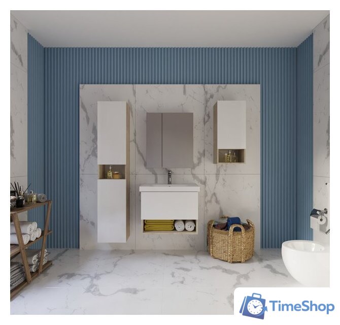  Dreja Шкаф-полупенал Perfecto 99.0815 (дуб эврика/белый глянец) - Изображение №7 — Интернет-магазин Time-Shop