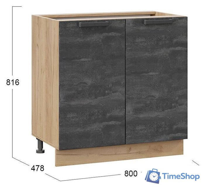 Шкаф напольный Трия Детройт 1Н8 (дуб крафт золотой) - Изображение №2 — Интернет-магазин Time-Shop