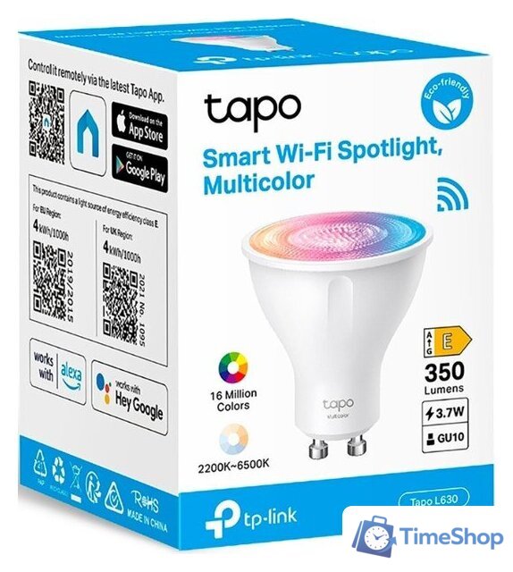 Светодиодная лампочка TP-Link Tapo L630 GU10 3.7 Вт 2200-6500 K - Изображение №10 — Интернет-магазин Time-Shop