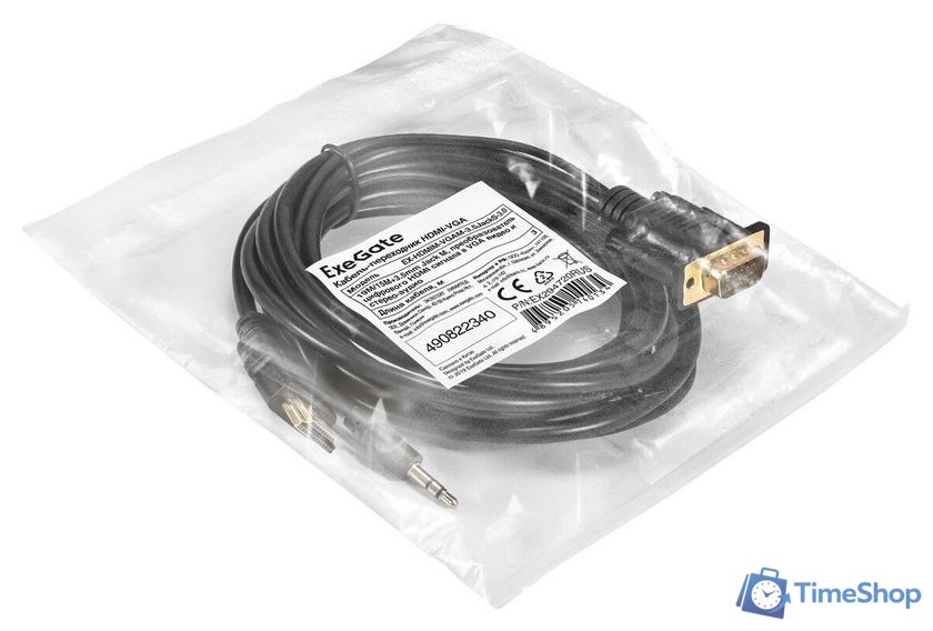 Кабель ExeGate EX-HDMIM-VGAM-3.5JackS-3.0 - Изображение №2 — Интернет-магазин Time-Shop