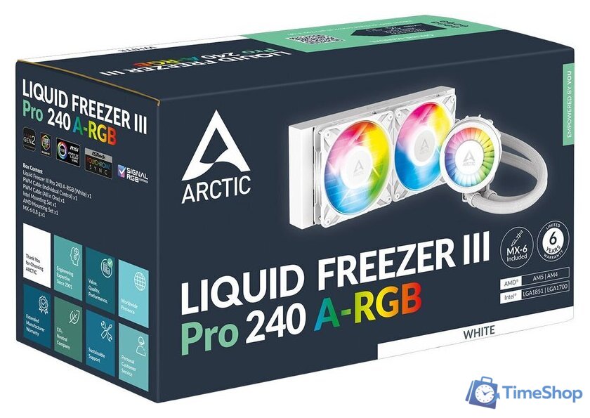Система жидкостного охлаждения для процессора Arctic Liquid Freezer III Pro 240 A-RGB ACFRE00186A - Изображение №6 — Интернет-магазин Time-Shop