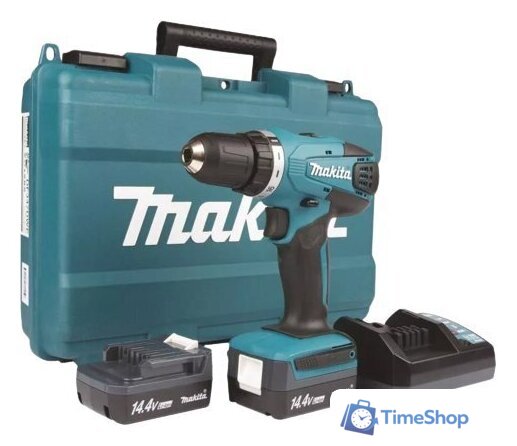 Ударная дрель-шуруповерт Makita HP347DWE (с 2-мя АКБ, кейс) - Изображение №1 — Интернет-магазин Time-Shop