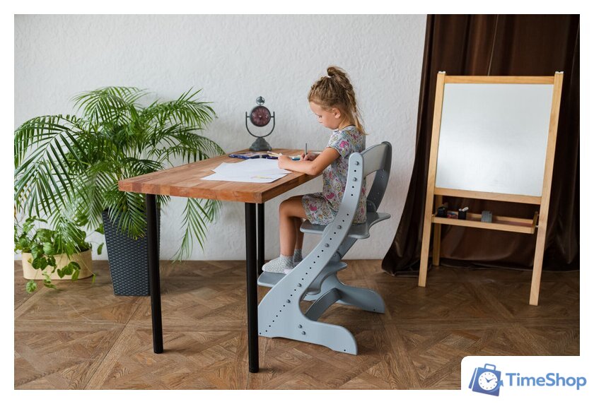 Растущий стул Друг Кузя Растущий Павлин (серый) - Изображение №3 — Интернет-магазин Time-Shop