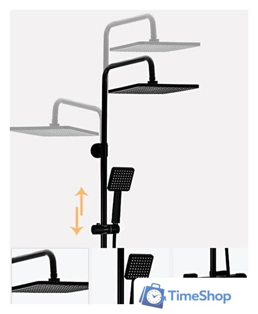 Душевая система  Gappo G2491-6 (черный) - Изображение №3 — Интернет-магазин Time-Shop