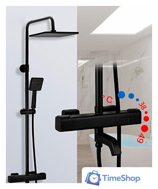 Душевая система  Gappo G2491-6 (черный) - Изображение №2 — Интернет-магазин Time-Shop