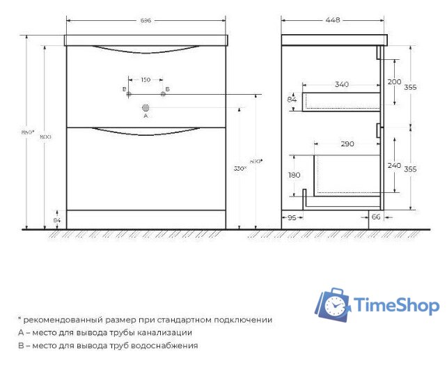 BelBagno Тумба под умывальник MARINO-700-2C-PIA-BL-P - Изображение №9 — Интернет-магазин Time-Shop