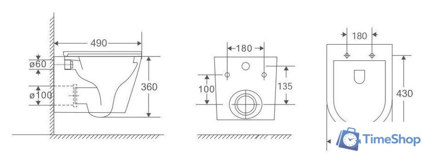 Унитаз подвесной Berges Wasserhaus Vita Rimless 043382 (с сиденьем) - Изображение №10 — Интернет-магазин Time-Shop