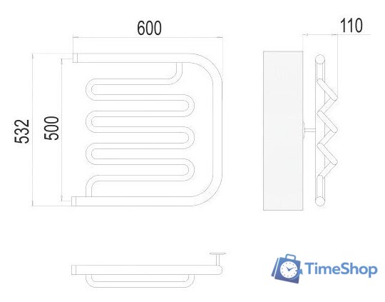 Полотенцесушитель TERMINUS Фокстрот-Лиана 1