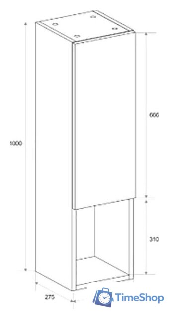  ЗОВ Шкаф-полупенал для ванной Дублин CDUFLWMFC (флавио кашемир) - Изображение №5 — Интернет-магазин Time-Shop