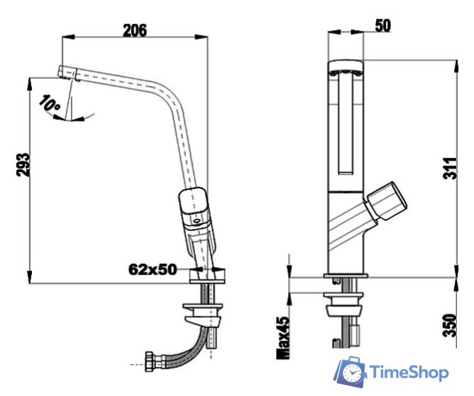 Смеситель TEKA Maestro 116030009 - Изображение №6 — Интернет-магазин Time-Shop
