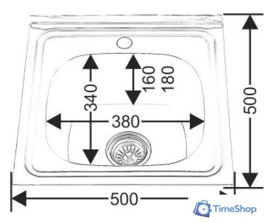 Кухонная мойка Melana MLN-5050 (матовая, глубина чаши 16 см., сталь 0.4 мм.) - Изображение №2 — Интернет-магазин Time-Shop