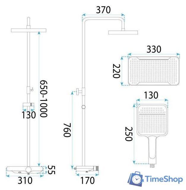 Душевая система  Rea Bari REA-P0895 - Изображение №4 — Интернет-магазин Time-Shop