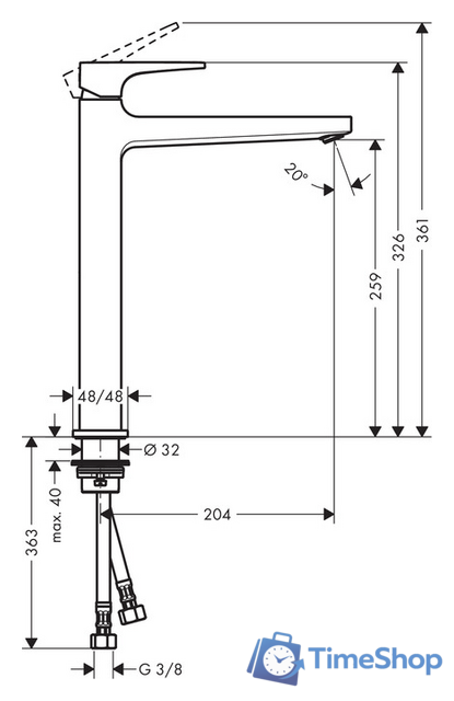 Смеситель Hansgrohe Metropol 32512000 (хром) - Изображение №2 — Интернет-магазин Time-Shop