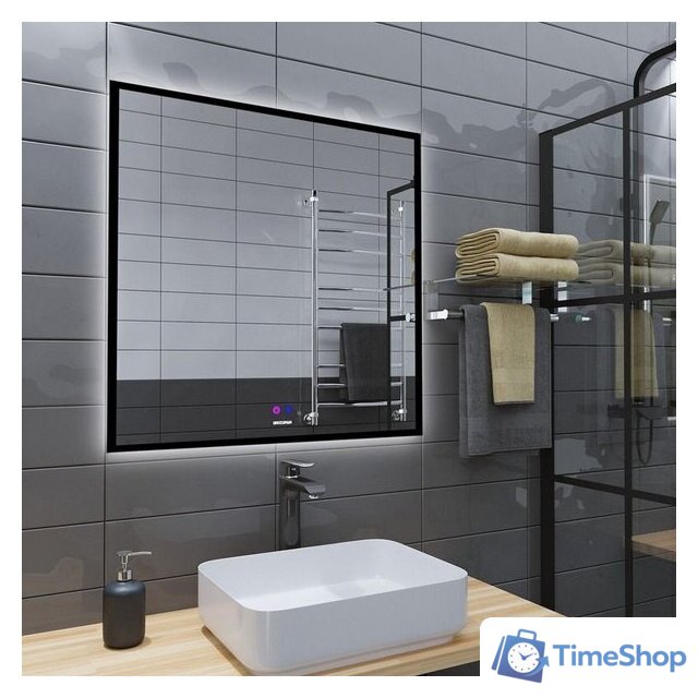  Grossman Зеркало Pragma-норма Black LED 1880802 (с сенсорным выключателем и подогревом) - Изображение №3 — Интернет-магазин Time-Shop