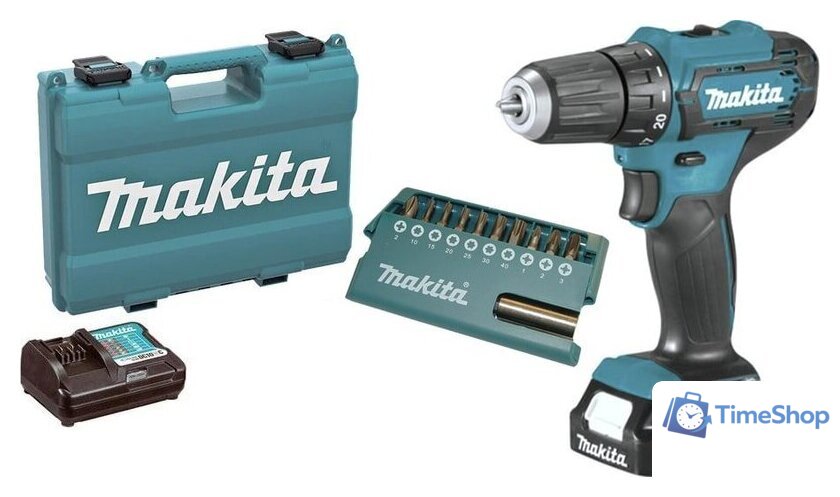Дрель-шуруповерт Makita DF333DAX13 (с 2-мя АКБ, кейс +набор оснастки) - Изображение №1 — Интернет-магазин Time-Shop