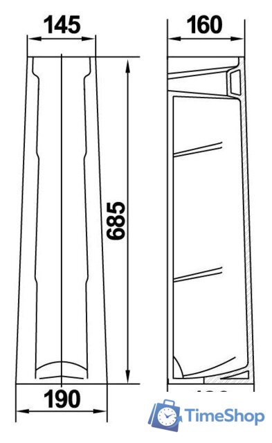 Умывальник Керамин Милан 65 (с пьедесталом) - Изображение №8 — Интернет-магазин Time-Shop