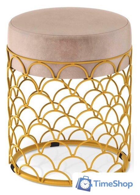 Пуфик Sheffilton SHT-B13 (латте/золотой) - Изображение №1 — Интернет-магазин Time-Shop