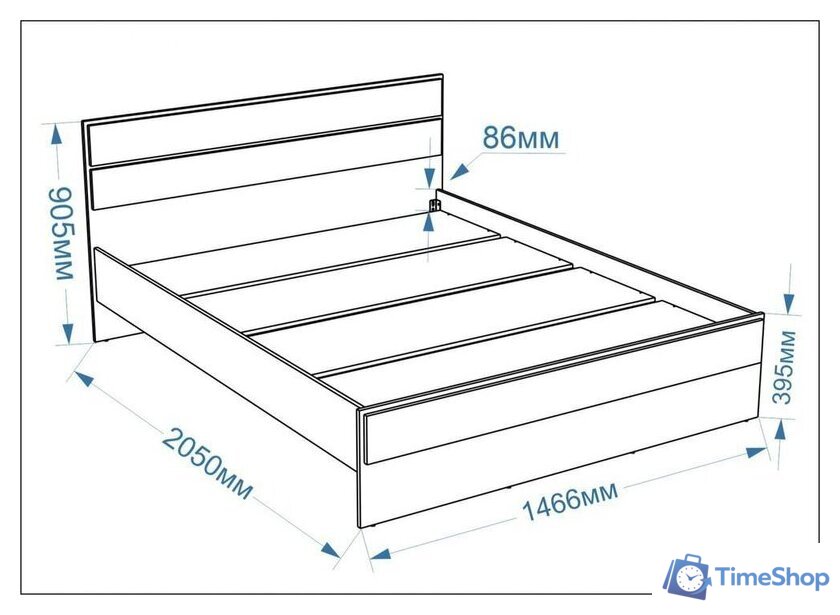 Кровать Евва Венеция ВН-1400 (бодега белый/ясень орландо) - Изображение №7 — Интернет-магазин Time-Shop
