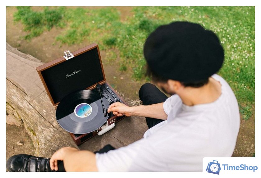 Виниловый проигрыватель Lenco TT-120 (коричневый/белый) - Изображение №7 — Интернет-магазин Time-Shop