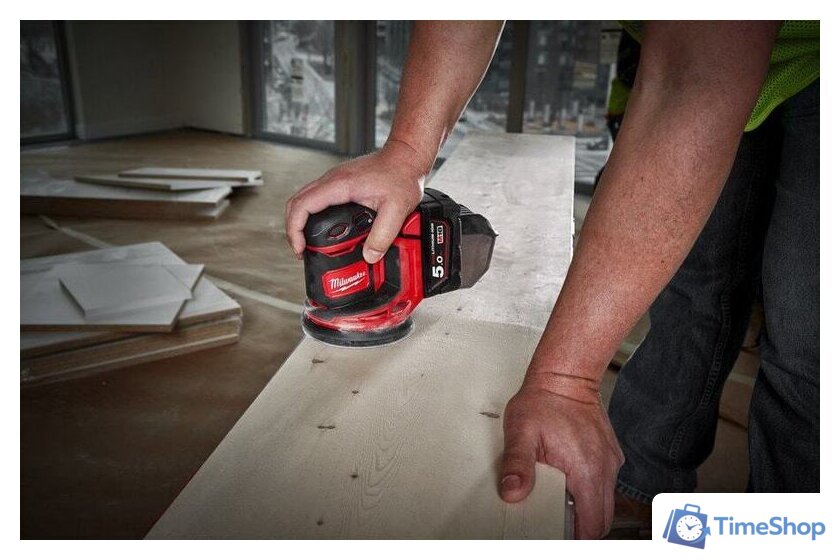 Эксцентриковая шлифмашина Milwaukee M18 BOS125-502B 4933464229 (с 2-мя АКБ, сумка) - Изображение №8 — Интернет-магазин Time-Shop