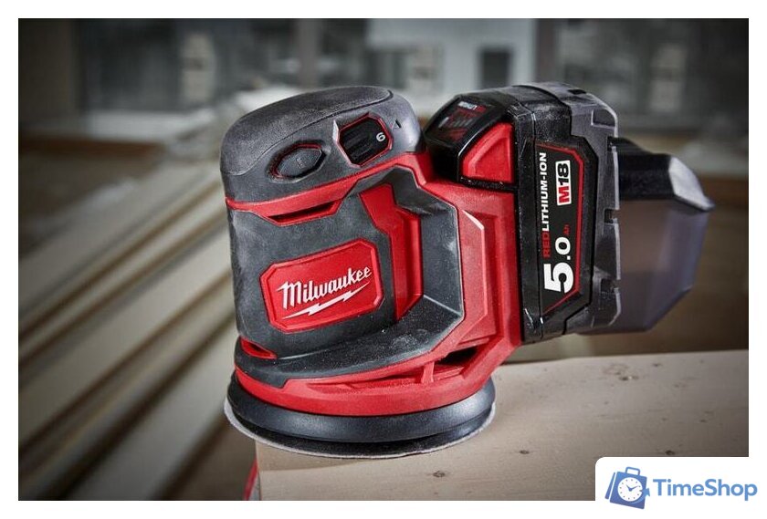 Эксцентриковая шлифмашина Milwaukee M18 BOS125-502B 4933464229 (с 2-мя АКБ, сумка) - Изображение №5 — Интернет-магазин Time-Shop