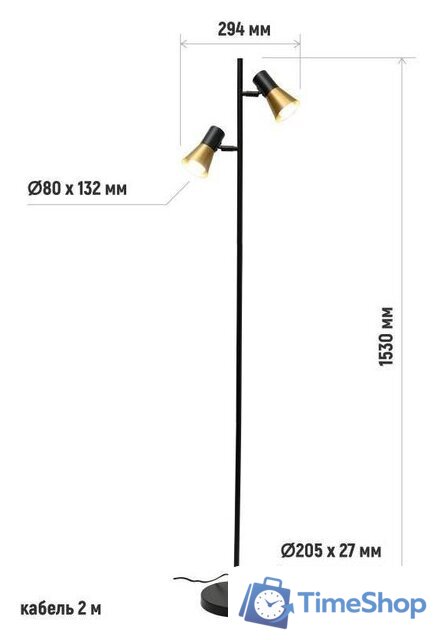 Торшер ArtStyle HT-738X2BA - Изображение №4 — Интернет-магазин Time-Shop