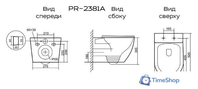 Унитаз подвесной Briz Prato PR-2381A - Изображение №6 — Интернет-магазин Time-Shop