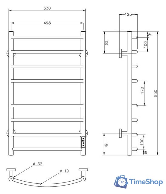 Полотенцесушитель Roxen Santi BK-109AW-8T 11030-5385B (черный) - Изображение №6 — Интернет-магазин Time-Shop