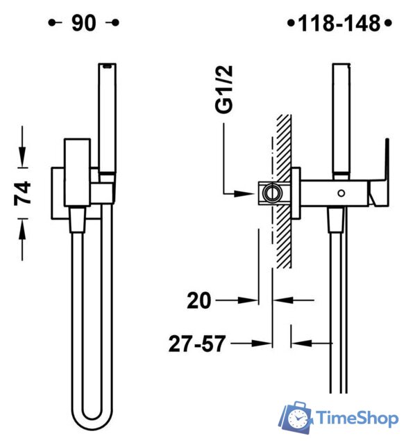 Гигиенический душ Tres Cuadro 00612301OM - Изображение №2 — Интернет-магазин Time-Shop