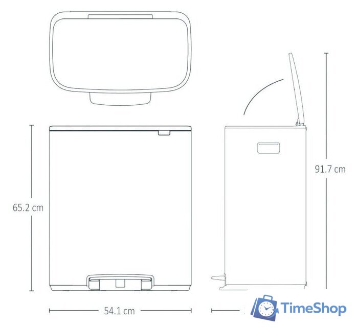Система сортировки мусора Brabantia Bo Pedal Bin 2 x 30 л (белый) - Изображение №21 — Интернет-магазин Time-Shop